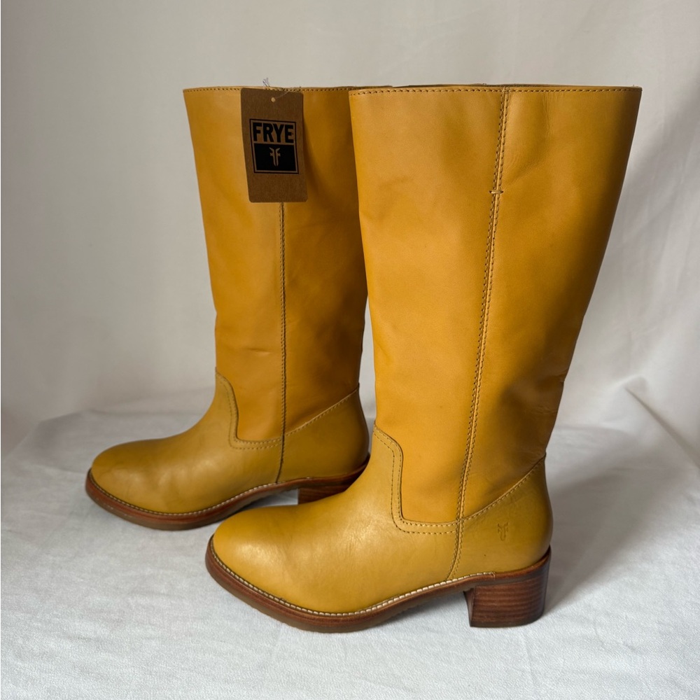FRYE Camryn Banana Leather Tall Pull-on Boots - Picture 3 of 13